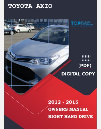 toyota axio 2012-2015 owners manual in english